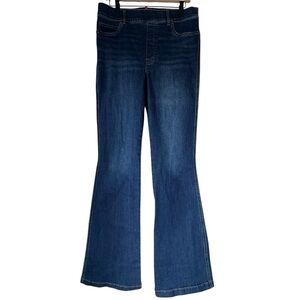 Spanx flare wide leg denim Blue jeans Size XL